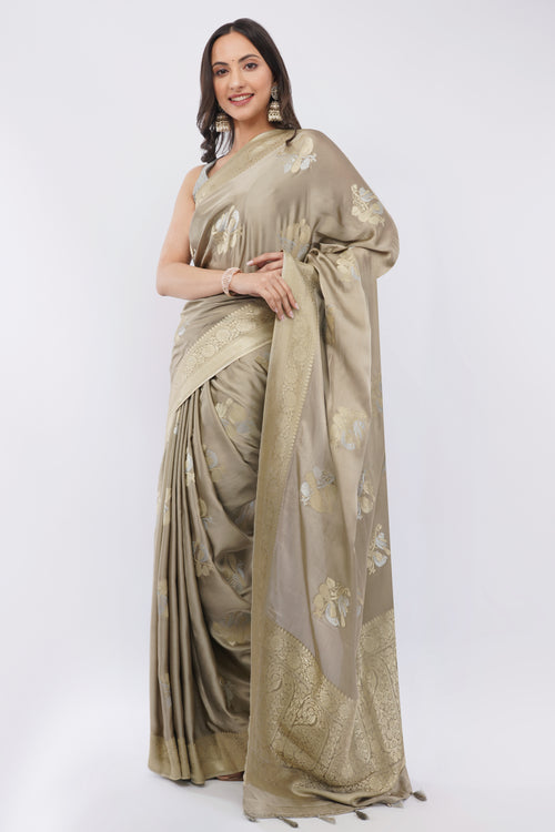 vesper silk saree with nightingale motif